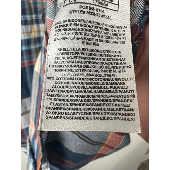 Guess Mens M Logan Regular Fit Blue Plaid Long Sleeve Button Up Shirt LS C16 - Picture 4 of 7